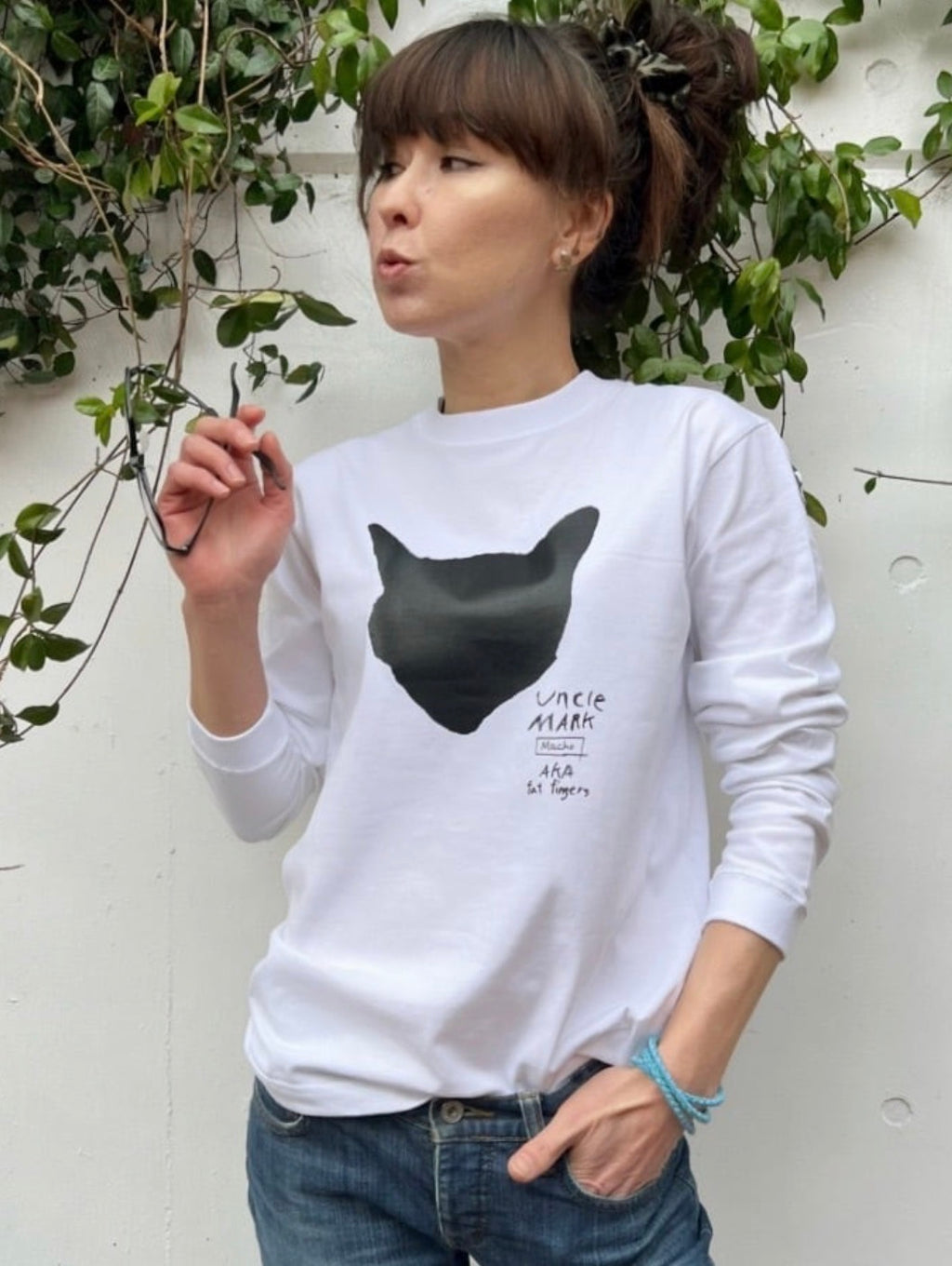 Cat Silhouette Long Tシャツ