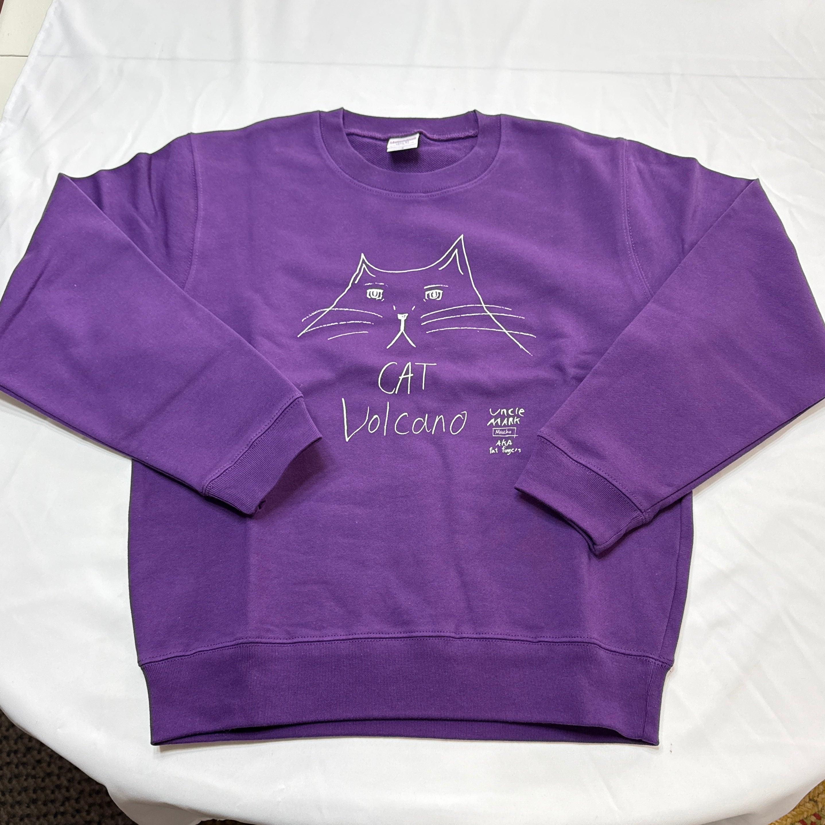 cat volcano  SWEATSHIRT 裏パイル
