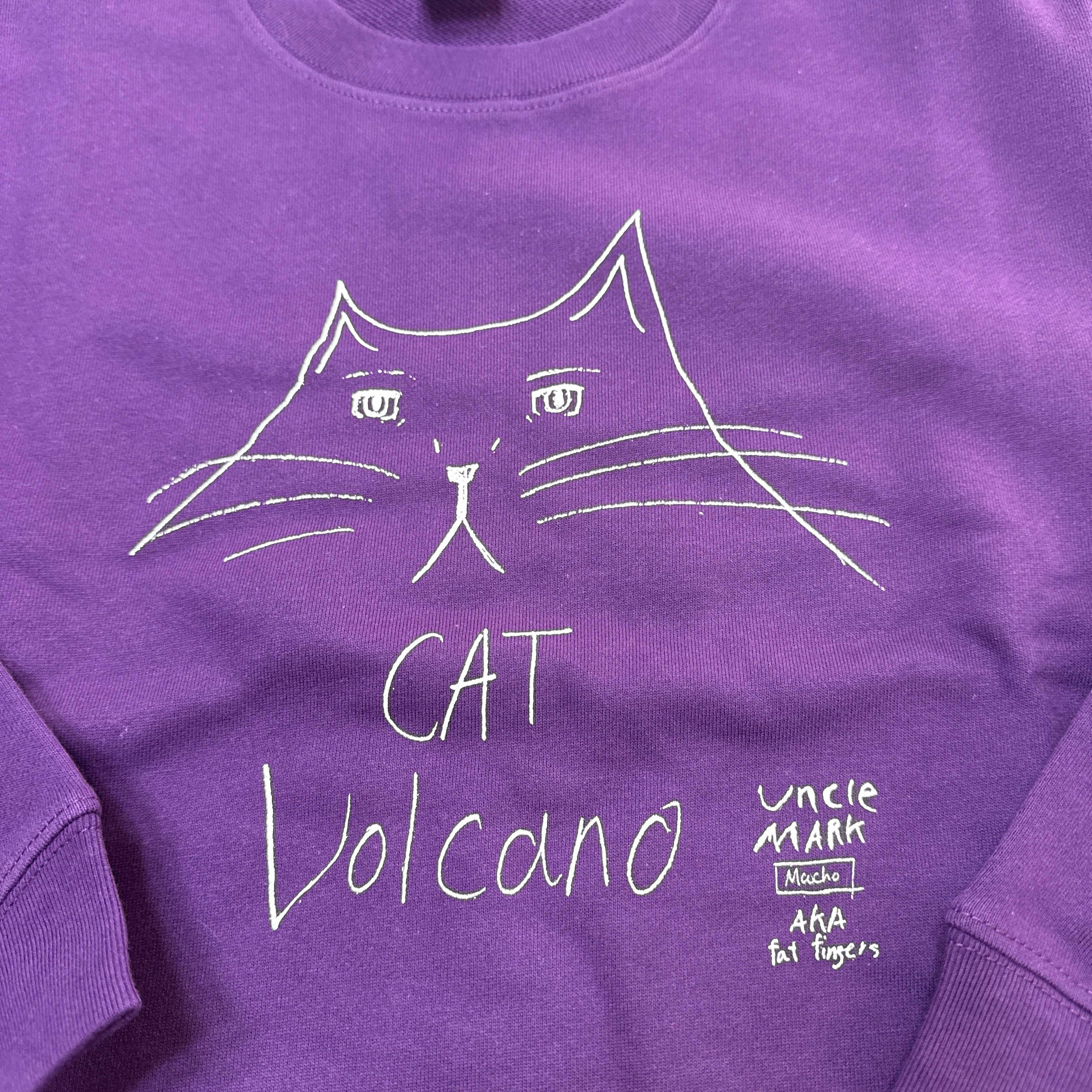 cat volcano  SWEATSHIRT 裏パイル