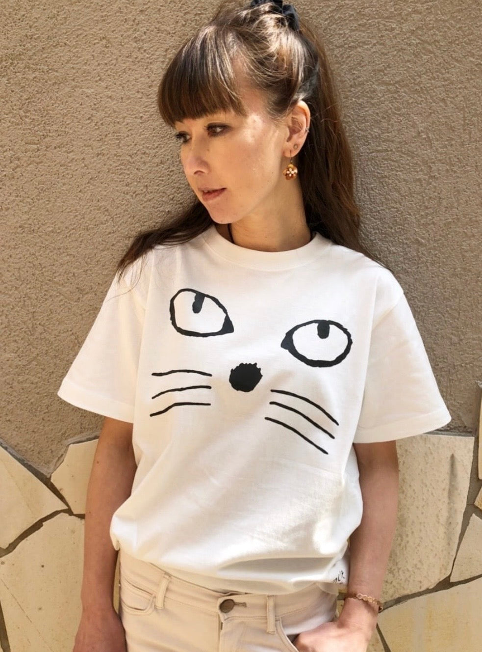 Cat Face White Tシャツ