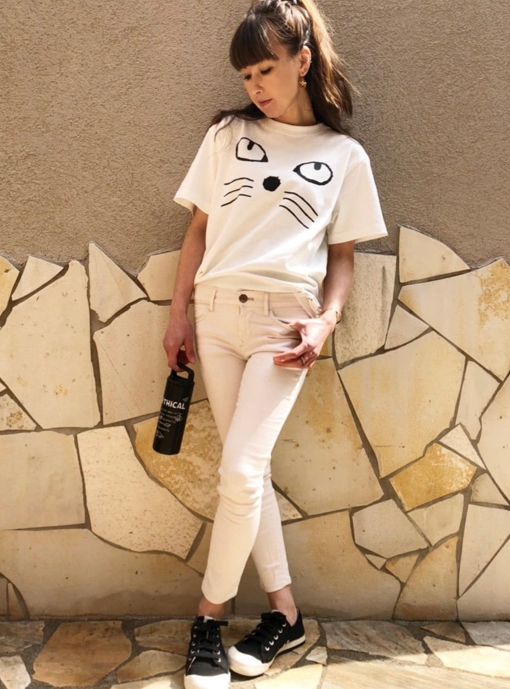 Cat Face White Tシャツ
